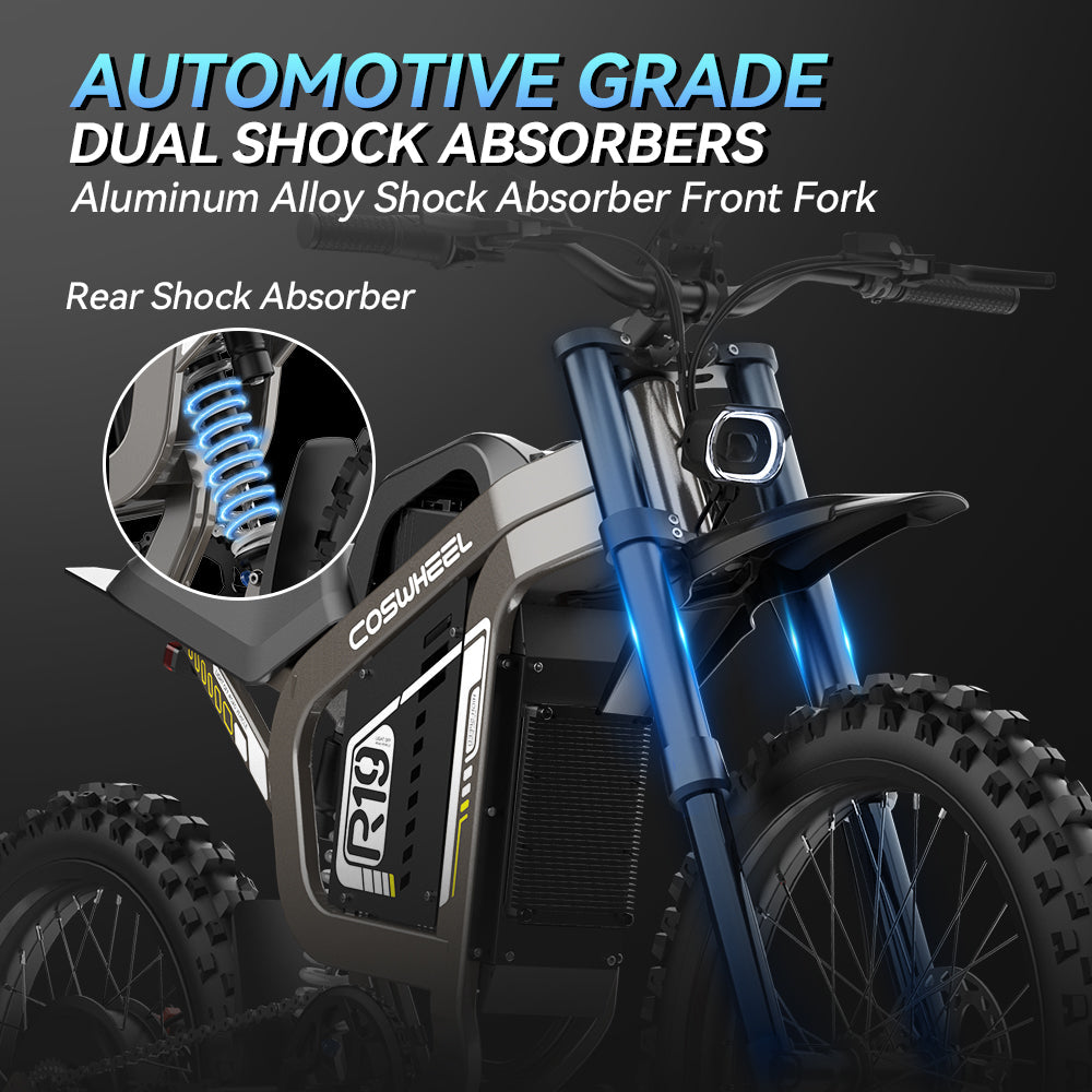 COSWHEEL R19 19" Electric Dirt Bike 3000W Motor 72V 40Ah Battery