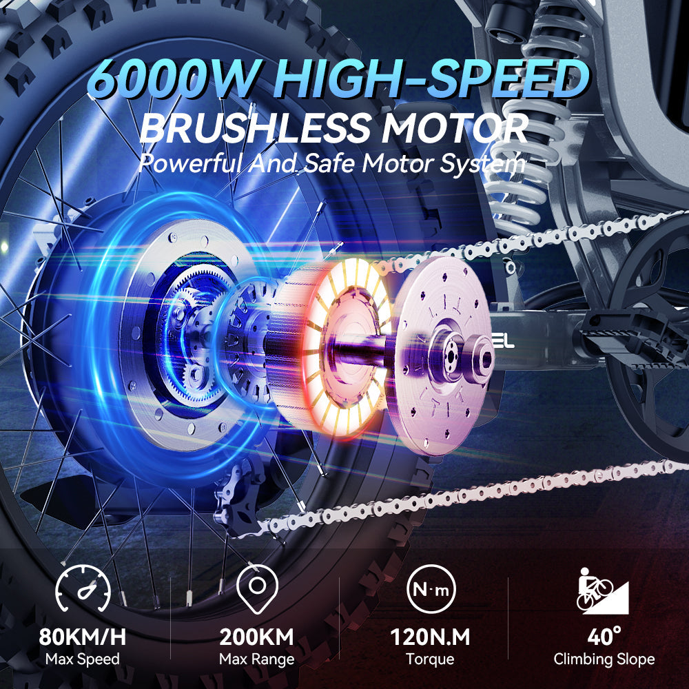 COSWHEEL R19 19" Electric Dirt Bike 3000W Motor 72V 40Ah Battery