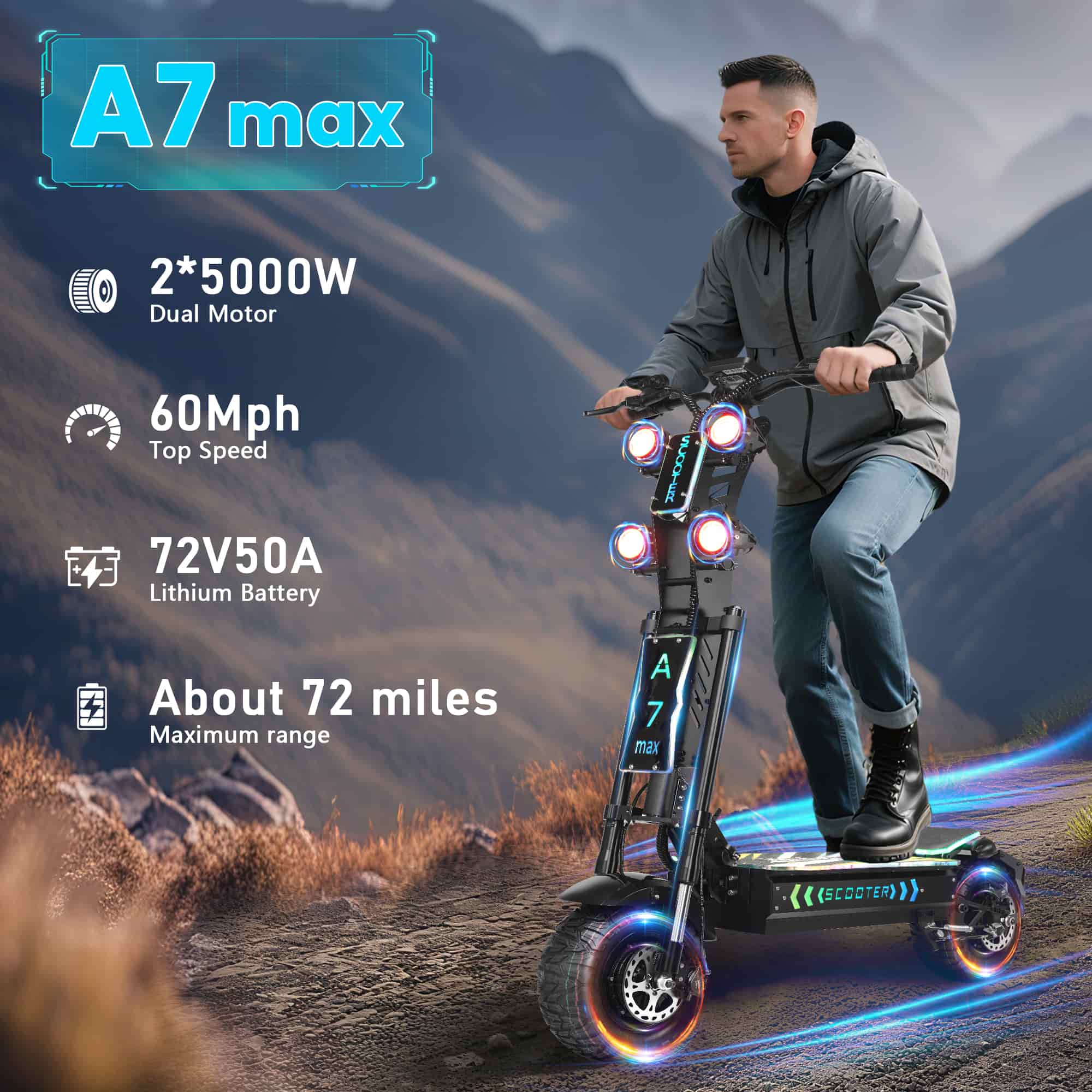 GLEERIDE A7 MAX Off Road Electric Scooter
