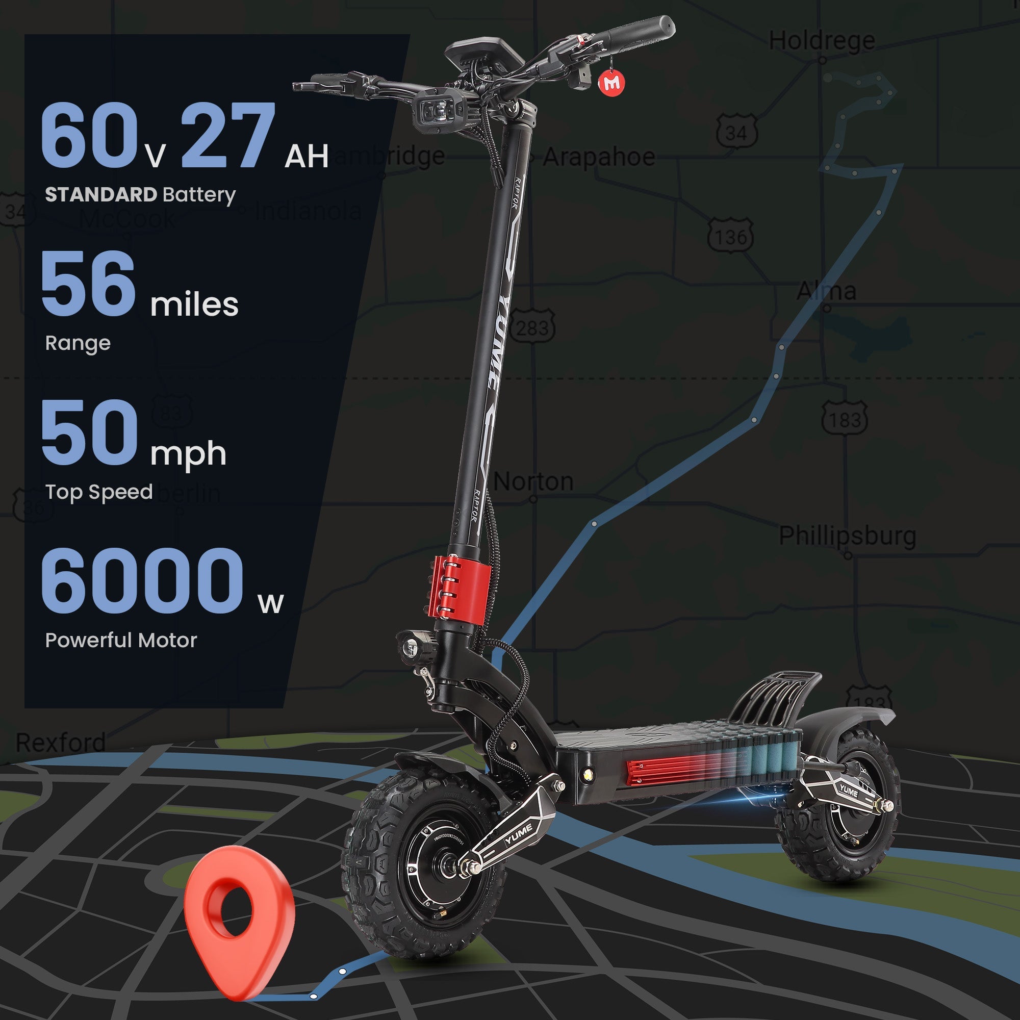 YUME Raptor Off Road Electric Scooter