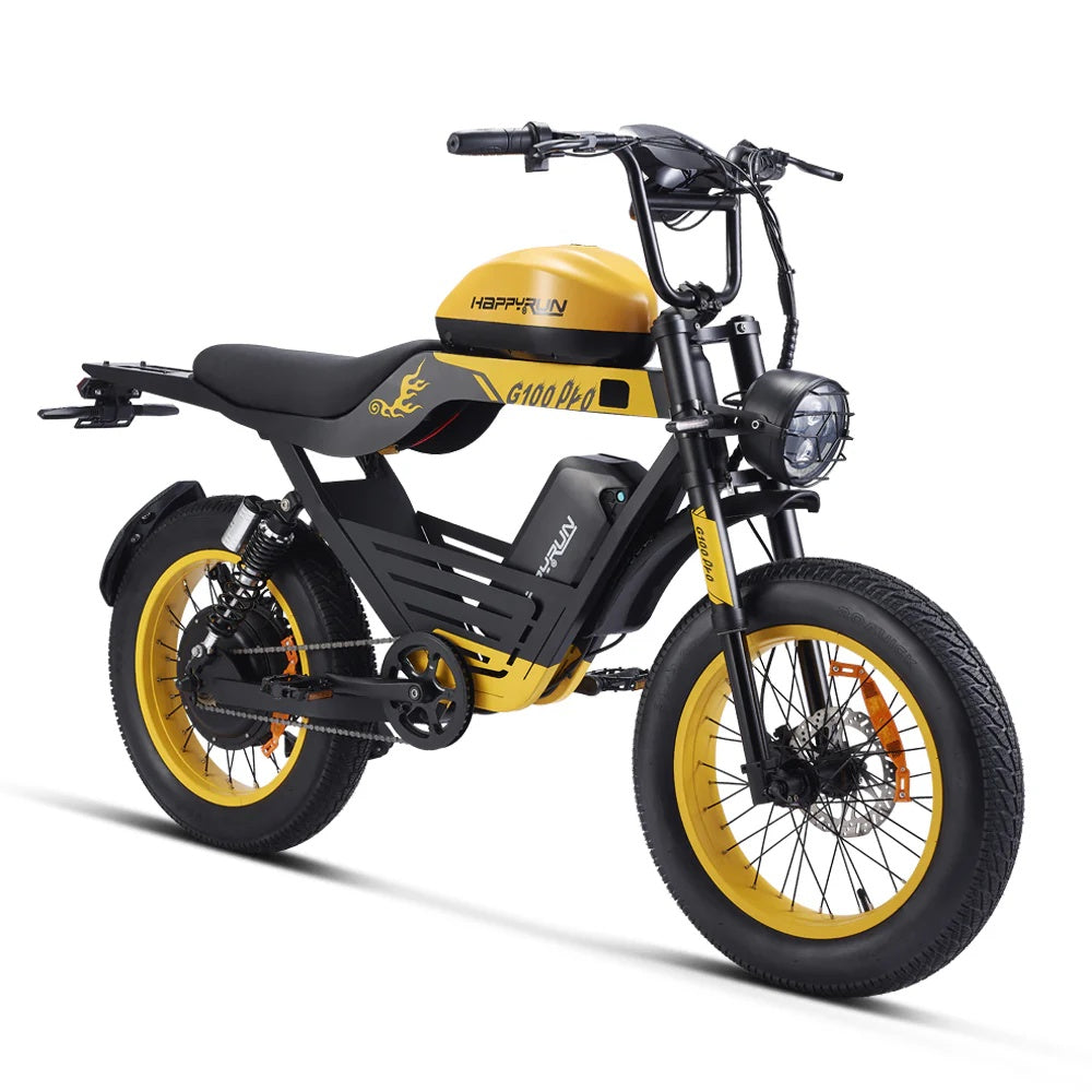 HAPPYRUN G100 PRO Electric Motorcycle 6000W Peak Motor 72V 33Ah Dual Batteries
