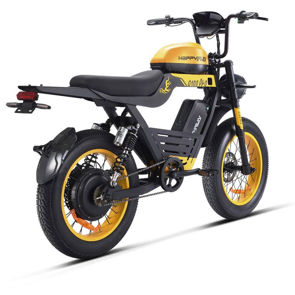 HAPPYRUN G100 PRO Electric Motorcycle 6000W Peak Motor 72V 33Ah Dual Batteries
