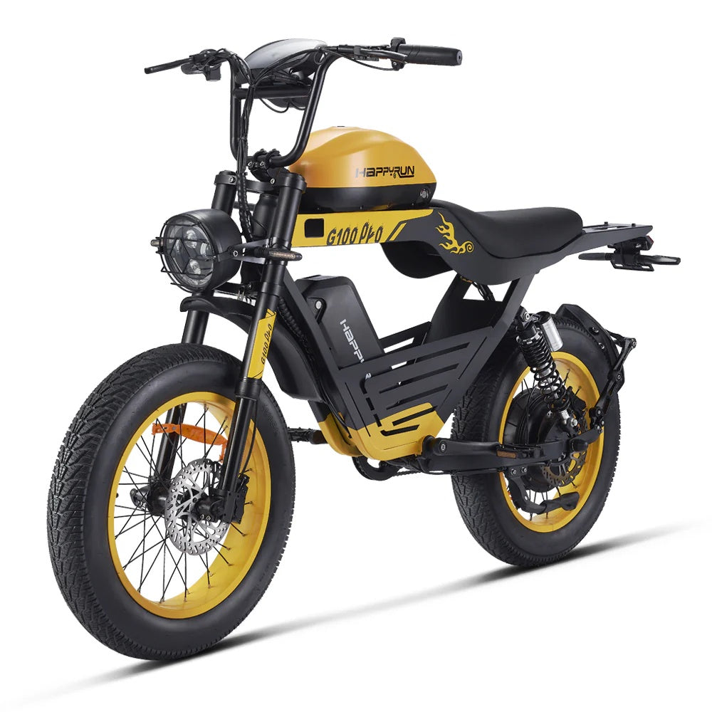 HAPPYRUN G100 PRO Electric Motorcycle 6000W Peak Motor 72V 33Ah Dual Batteries