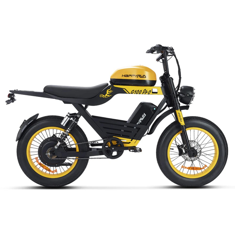 HAPPYRUN G100 PRO Electric Motorcycle 6000W Peak Motor 72V 33Ah Dual Batteries