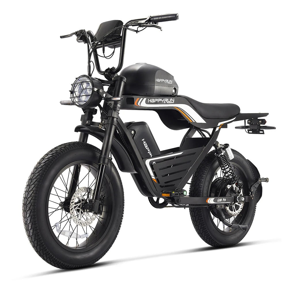 HAPPYRUN G100 PRO Electric Motorcycle 6000W Peak Motor 72V 33Ah Dual Batteries