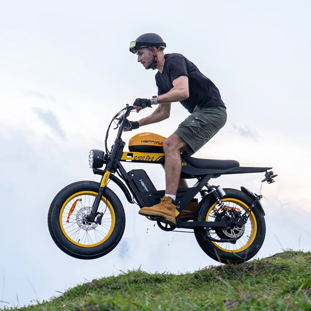 HAPPYRUN G100 PRO Electric Motorcycle 6000W Peak Motor 72V 33Ah Dual Batteries